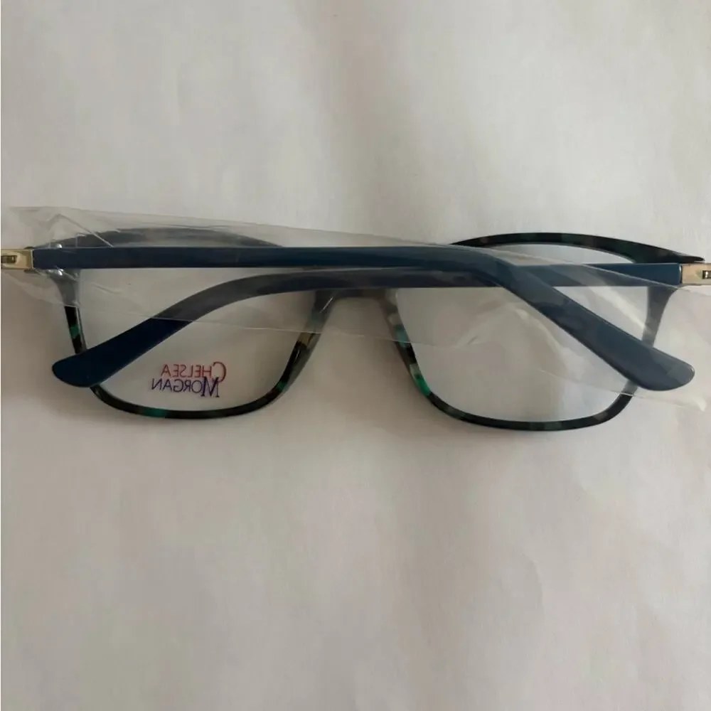 NWT Chelsea and Morgan blue multi tortoise glasses
